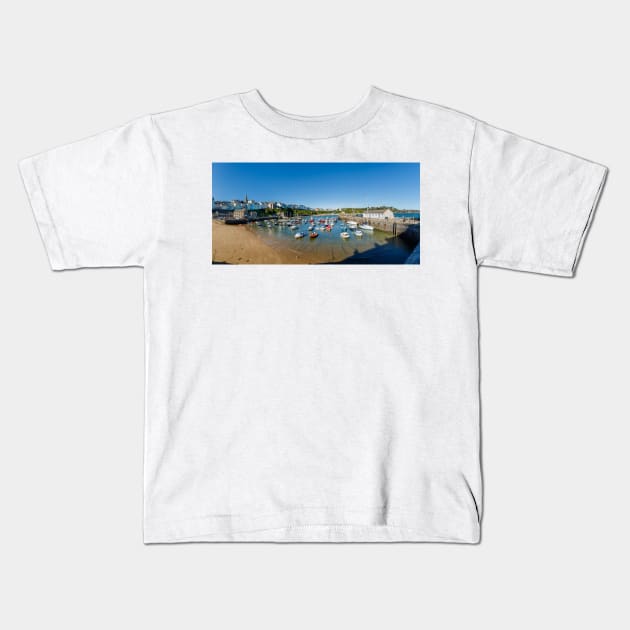 Tenby Harbour Beach, Pembrokeshire Kids T-Shirt by GrahamPrentice